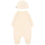 BOSS Kids Set Nascita Beige con Tutina in Ciniglia con Orsetti e Cappellino per Neonati