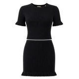 Elisabetta Franchi La Mia Bambina Completo Maglia e Gonna Nero con Tulle per Bambine
