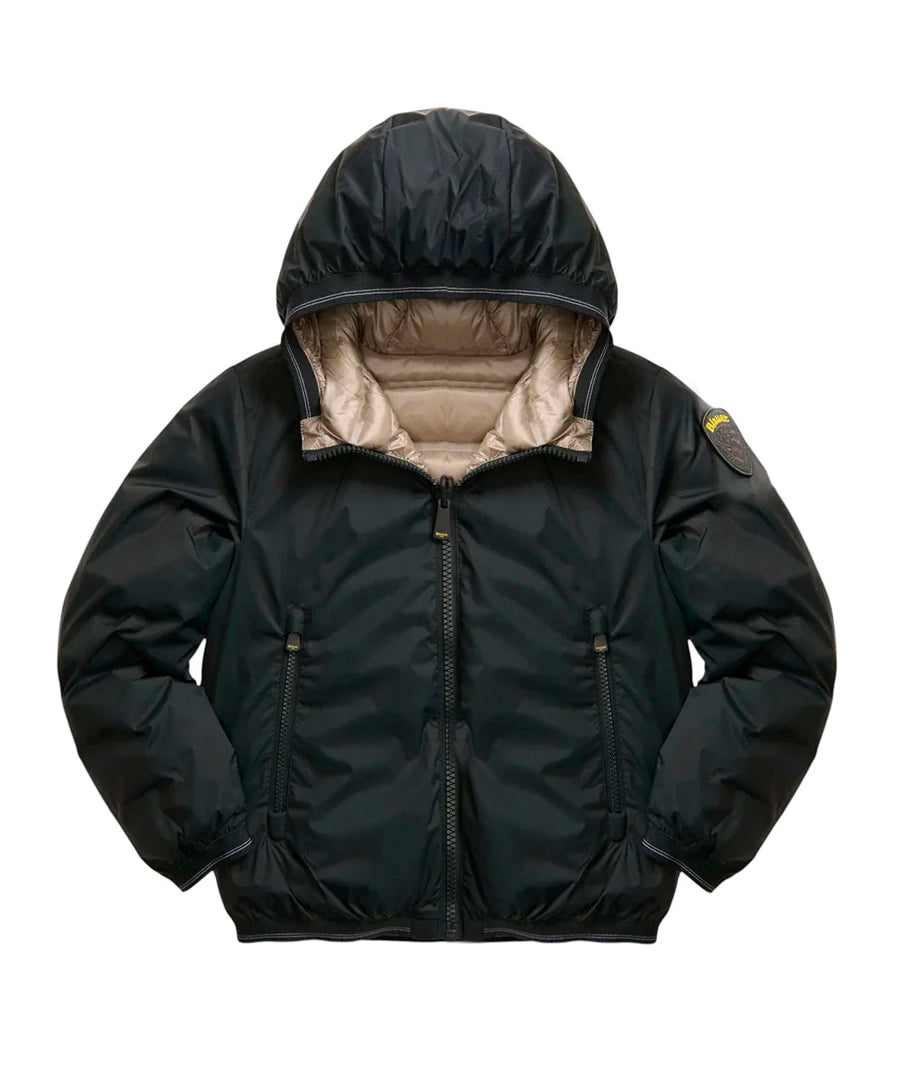 Blauer Kids Giubbino in Nylon con Cappuccio e Zip Nero DONALD JUNIOR per Bambini