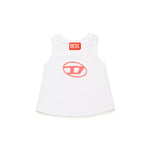 Diesel Kids Canotta Bianca con Oval D per Neonate