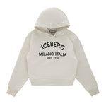 Iceberg Kids Felpa Bianca con Cappuccio con Stampa