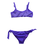 4GIVENESS Costume Bikini Viola a Fascia con Strass per Bambine 