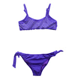 4GIVENESS Costume Bikini Viola a Fascia con Strass per Bambine 