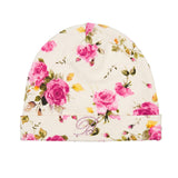Blumarine Kids Cappello Beige e Rosa Fantasia Rose per Neonate