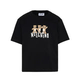 Moschino Kids Maxi T-Shirt Nero con Teddy Bear per Bambini