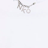 Pinko Kids T-shirt Bianca con Decorazione Strass per Bambine
