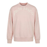 Palm Angels Kids Felpa Girocollo Rosa con Stampa Logo per Bambine