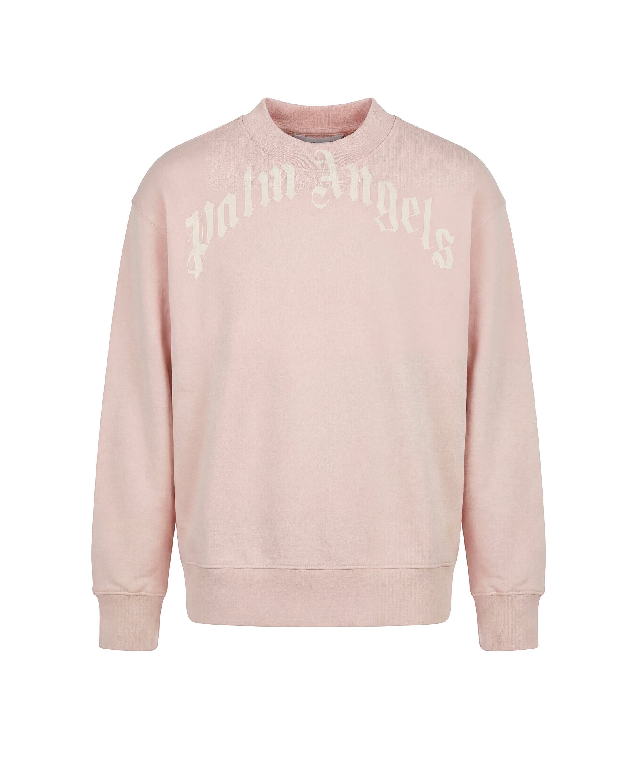 Palm Angels Kids Felpa Girocollo Rosa con Stampa Logo per Bambine