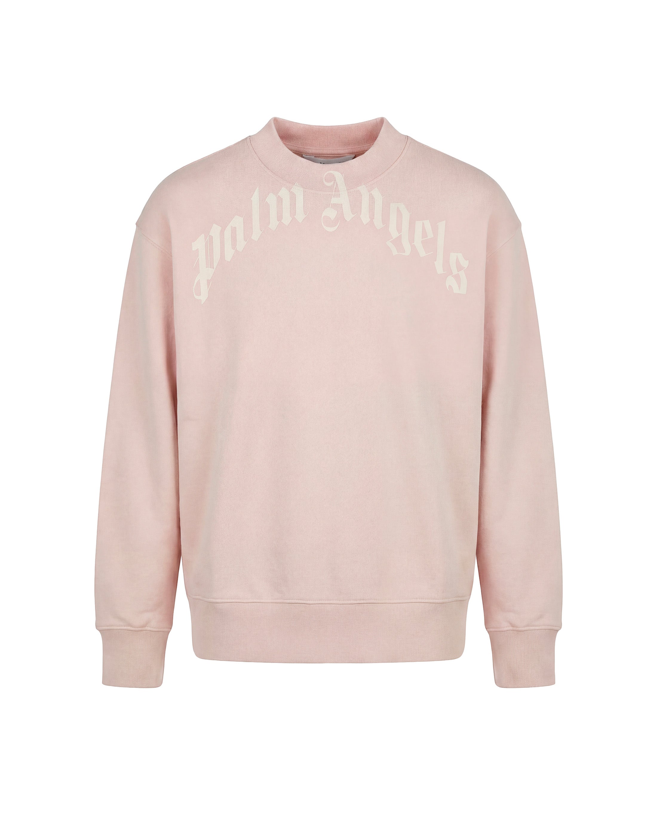 Palm Angels Kids Felpa Girocollo Rosa con Stampa Logo per Bambine