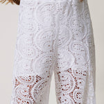 Twinset Kids Pantaloni Bianchi in Pizzo Macramè per Bambine