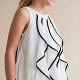 Patrizia Pepe Kids Abito Bianco/Nero con Rouches per Bambine