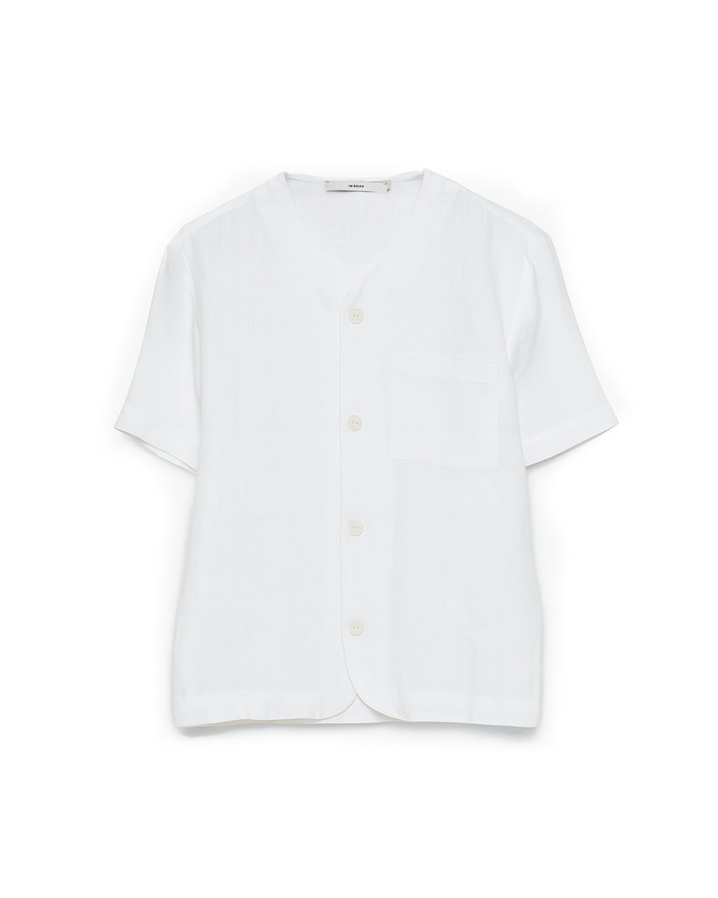 I'm Brian Camicia Scollo Coreano in Lino Bianca per Bambini