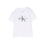 Calvin Klein Kids T-shirt Bianca con CK per Neonati