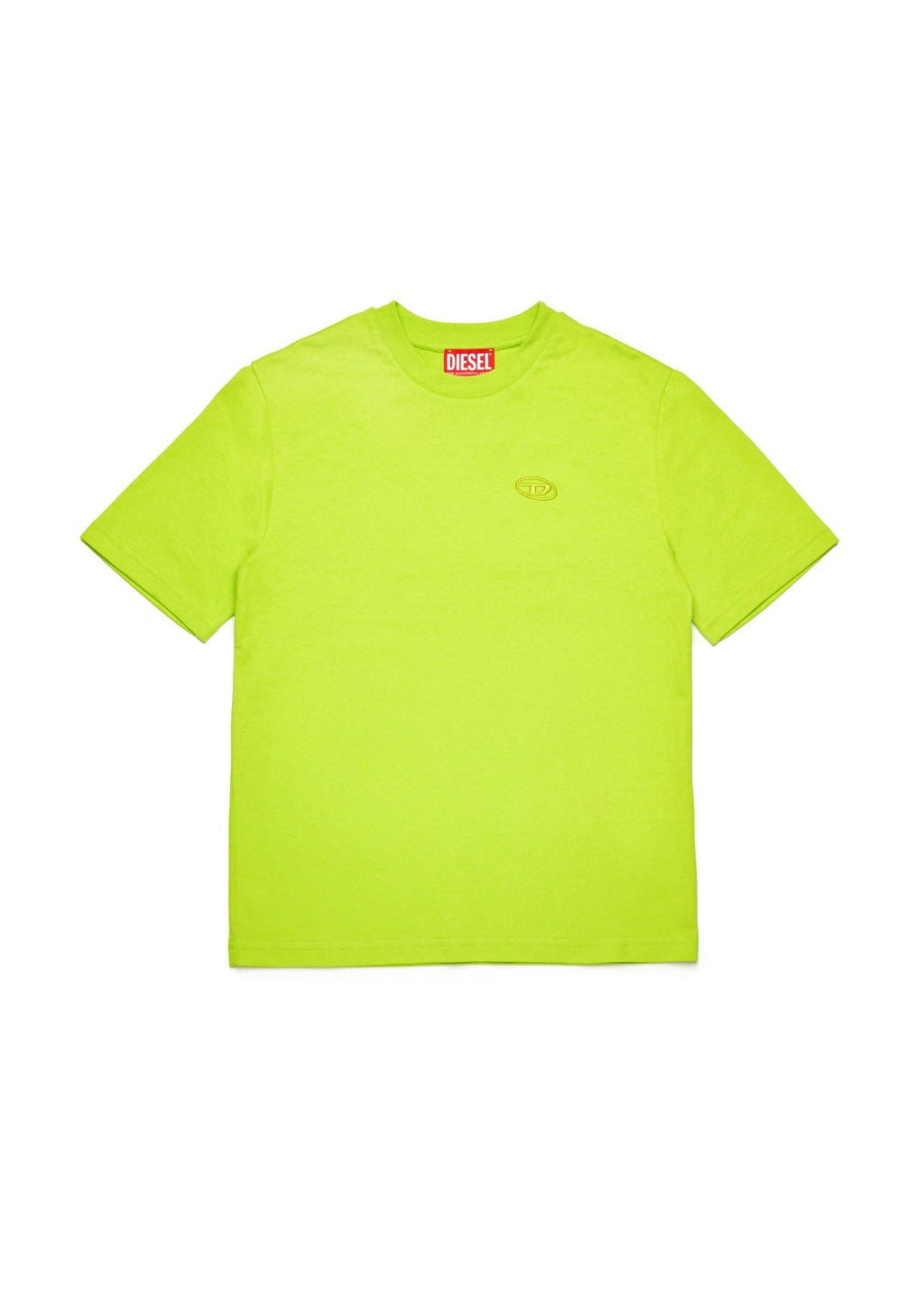 Diesel Kids T-shirt Verde Mela con Logo e Macro Oval D per Bambini