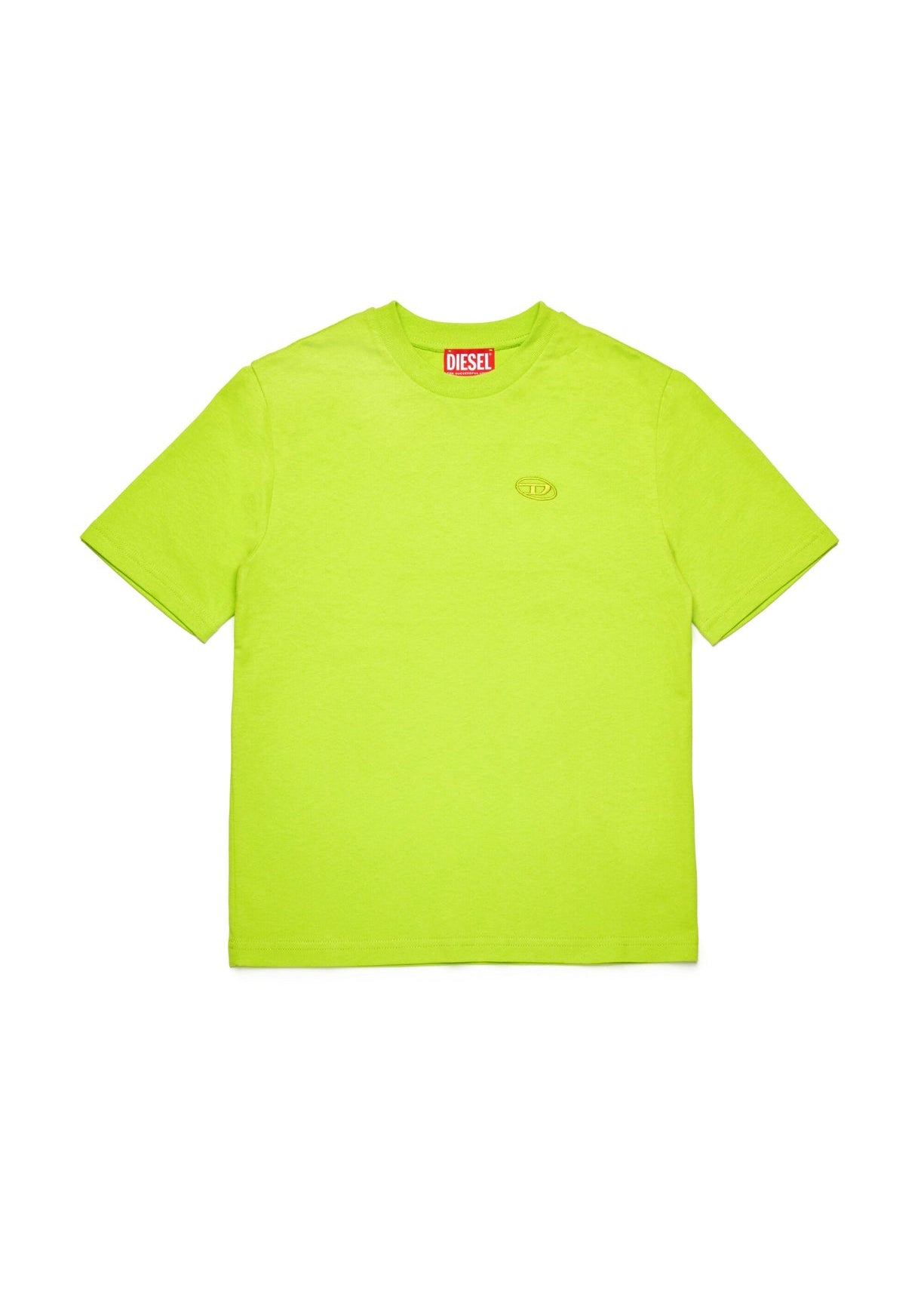 Diesel Kids T-shirt Verde Mela con Logo e Macro Oval D per Bambini