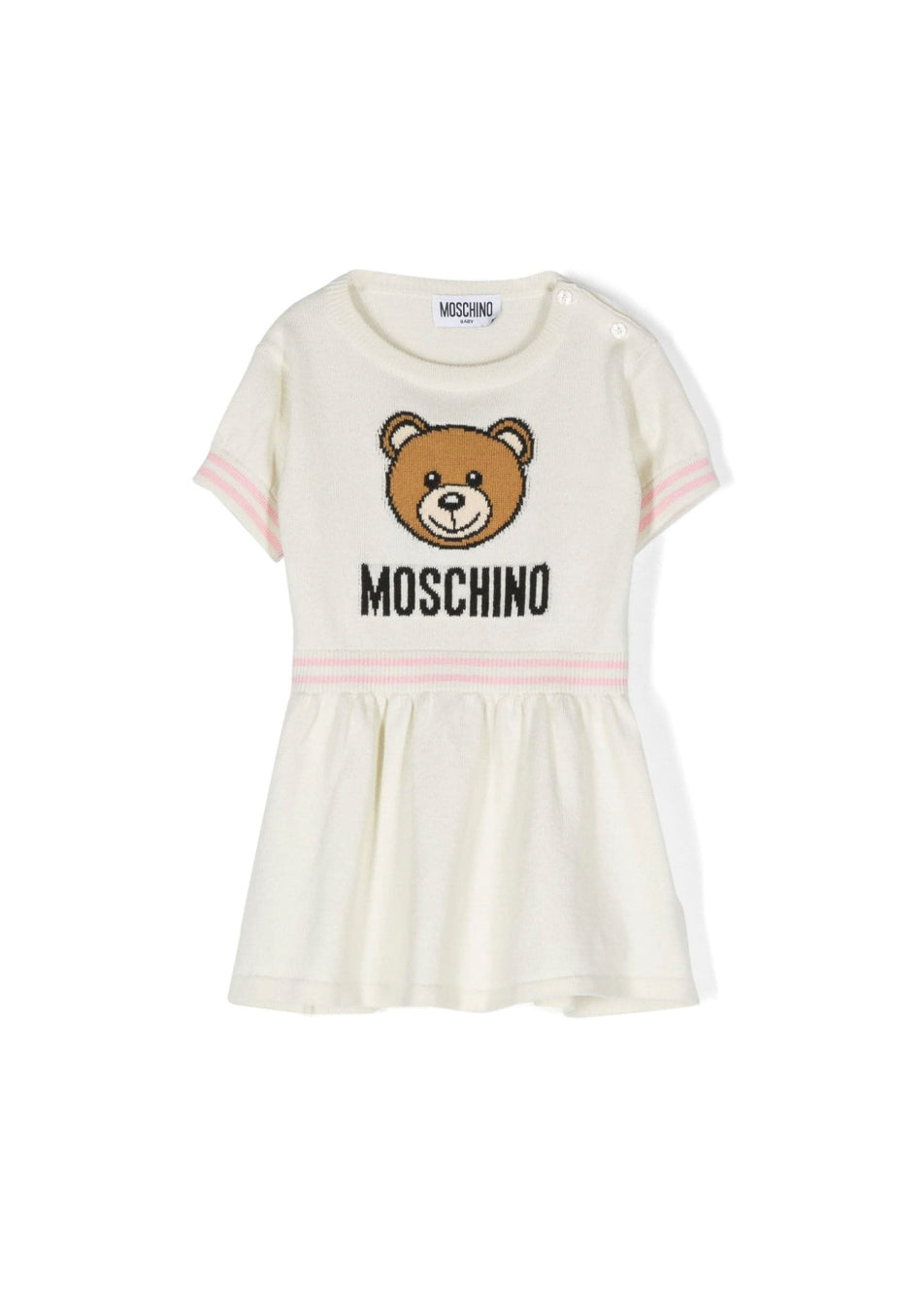 Moschino Kids Abito Panna con Teddy Bear per Neonate