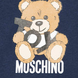 Moschino Kids T-shirt Blu Navy con Stampa Toy per Neonati