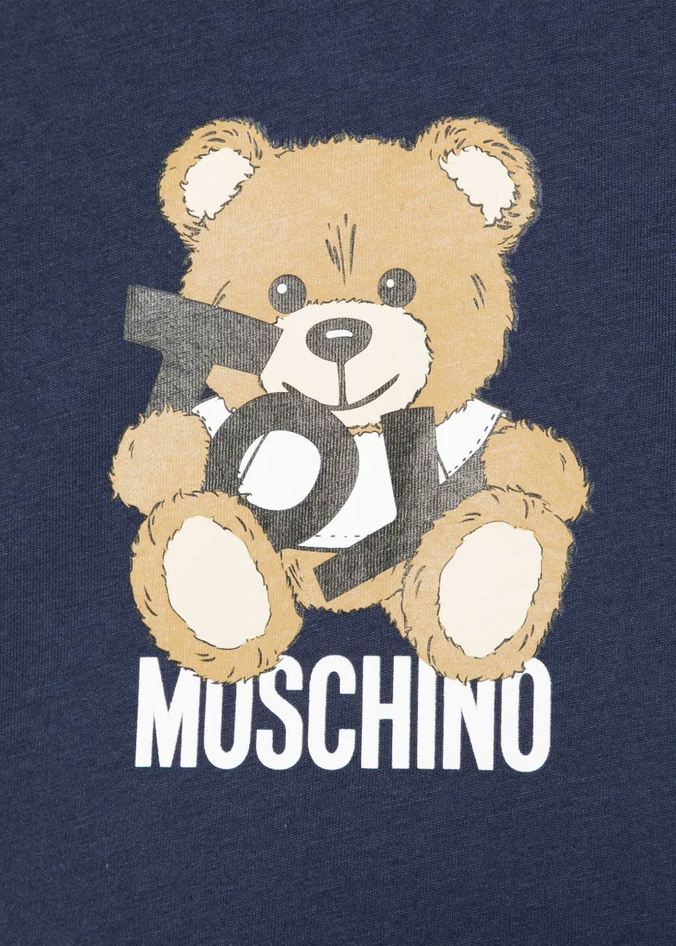 Moschino Kids T-shirt Blu Navy con Stampa Toy per Neonati