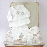Marlu Corredino Bianco/Sabbia con Completo per Neonate