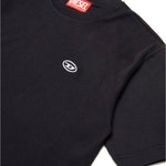 Diesel Kids T-shirt Nera con Micro Oval D per Bambini (dettaglio)