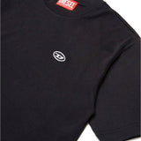Diesel Kids T-shirt Nera con Micro Oval D per Bambini (dettaglio)