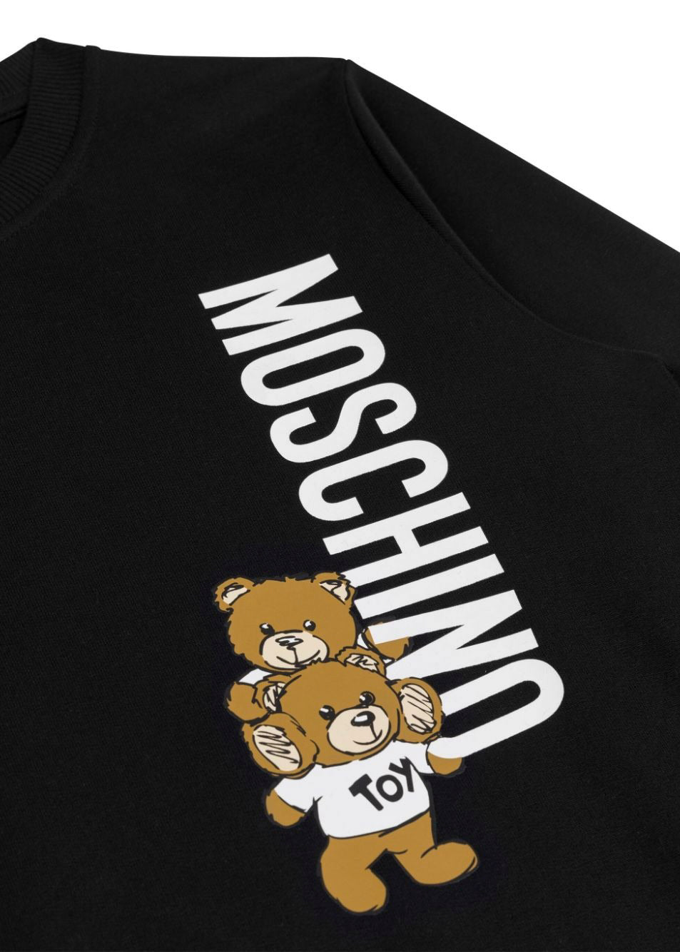 Moschino Kids Felpa Nera con Logo Teddy Bear per Bambini (dettaglio)