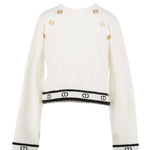 Twinset Kids Maglia a Maniche Lunghe con Bottoni per Bambine