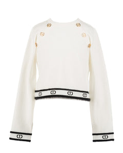 Twinset Kids Maglia a Maniche Lunghe con Bottoni per Bambine