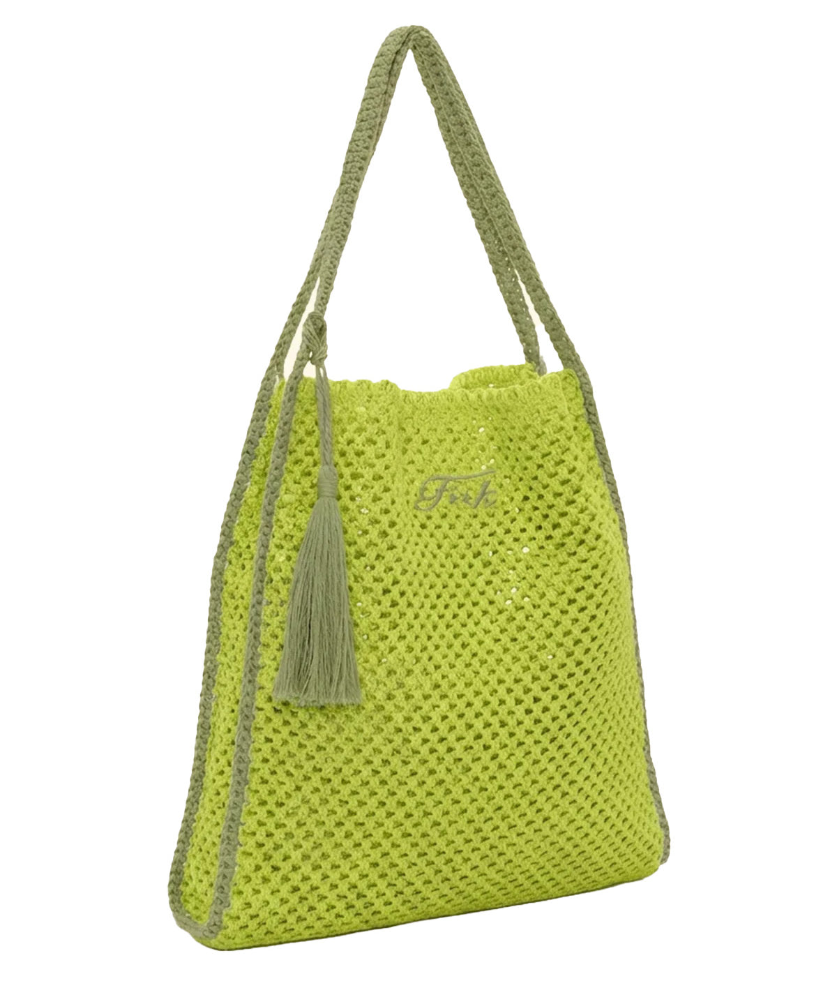 F**K Kids Tote Bag Lime e Verde con Logo per Bambine