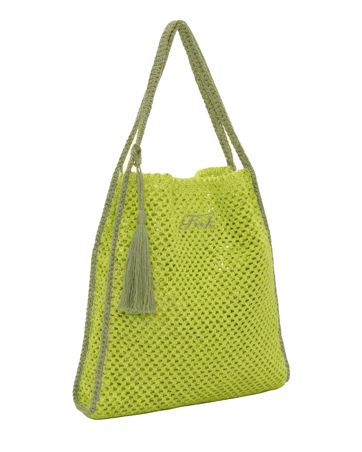 F**K Kids Tote Bag Lime e Verde con Logo per Bambine