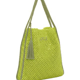 F**K Kids Tote Bag Lime e Verde con Logo per Bambine