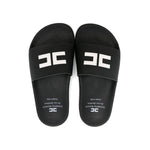 Elisabetta Franchi La Mia Bambina Ciabatta Nera con Logo Jacquard