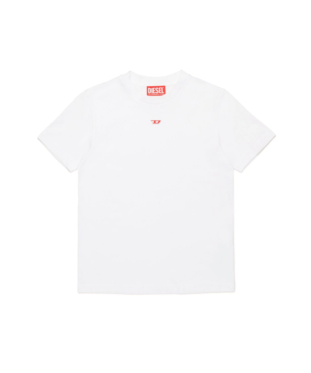 Diesel Kids T-hirt Bianca con Patch Oval D