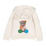 Barrow Kids Felpa con Cappuccio Crema con Stampa Logo e Smile retro
