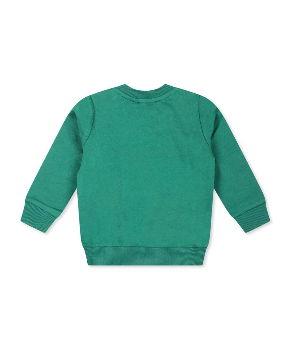 Moschino Kids Felpa Verde con Stampa Logo Teddy Bear per Neonati (retro)