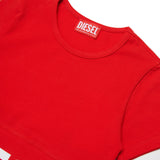 Diesel Kids T-shirt Rossa con Stampa Logo a Contrasto per Bambine