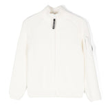 C.P. Company Kids Maglione Bianco con Zip a Coste per Bambini
