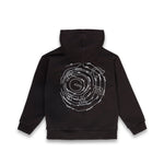 Iceberg Kids Felpa Nera con Cappuccio con Patch logo e Stampa Retro per Bambini