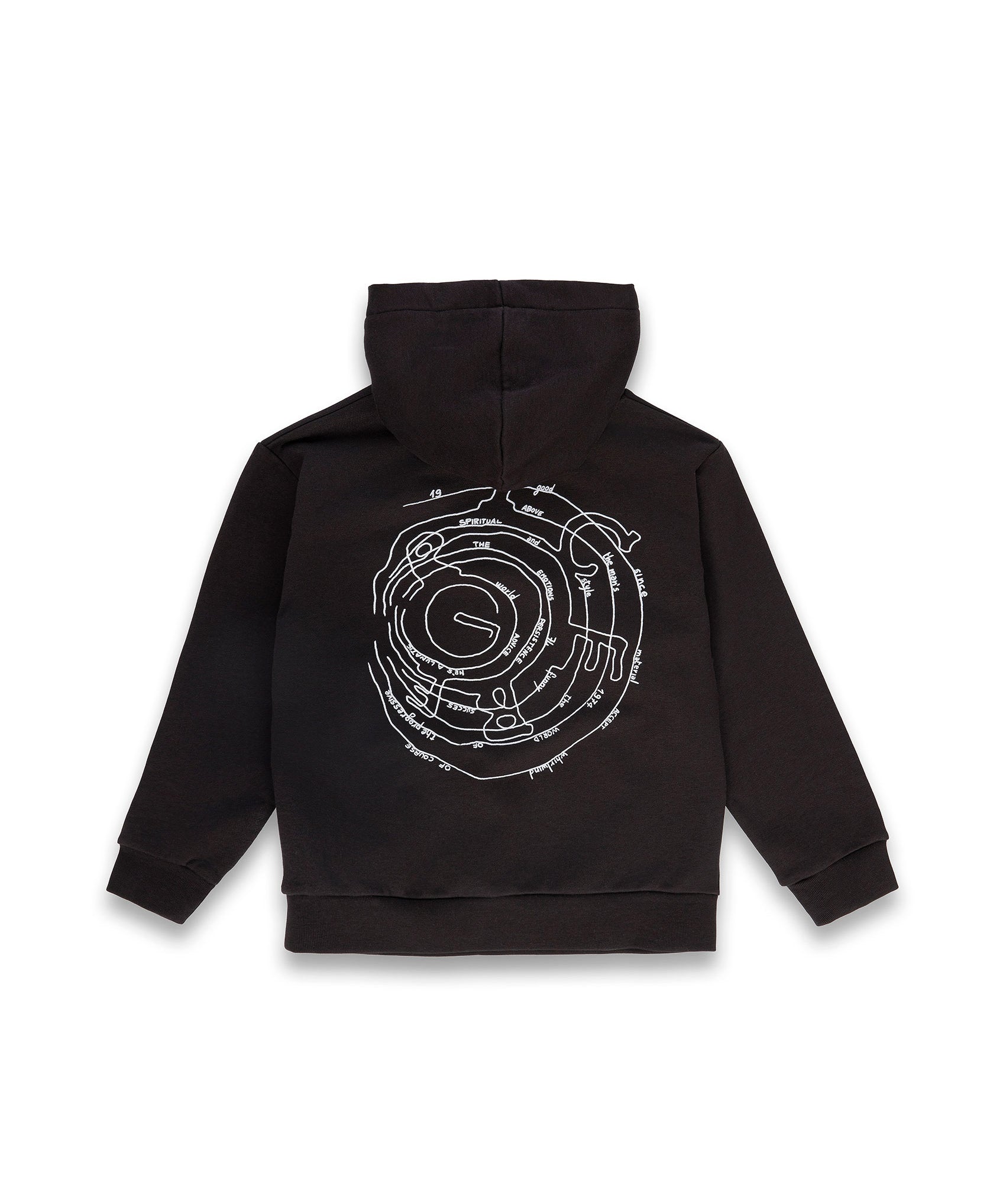 Iceberg Kids Felpa Nera con Cappuccio con Patch logo e Stampa Retro per Bambini