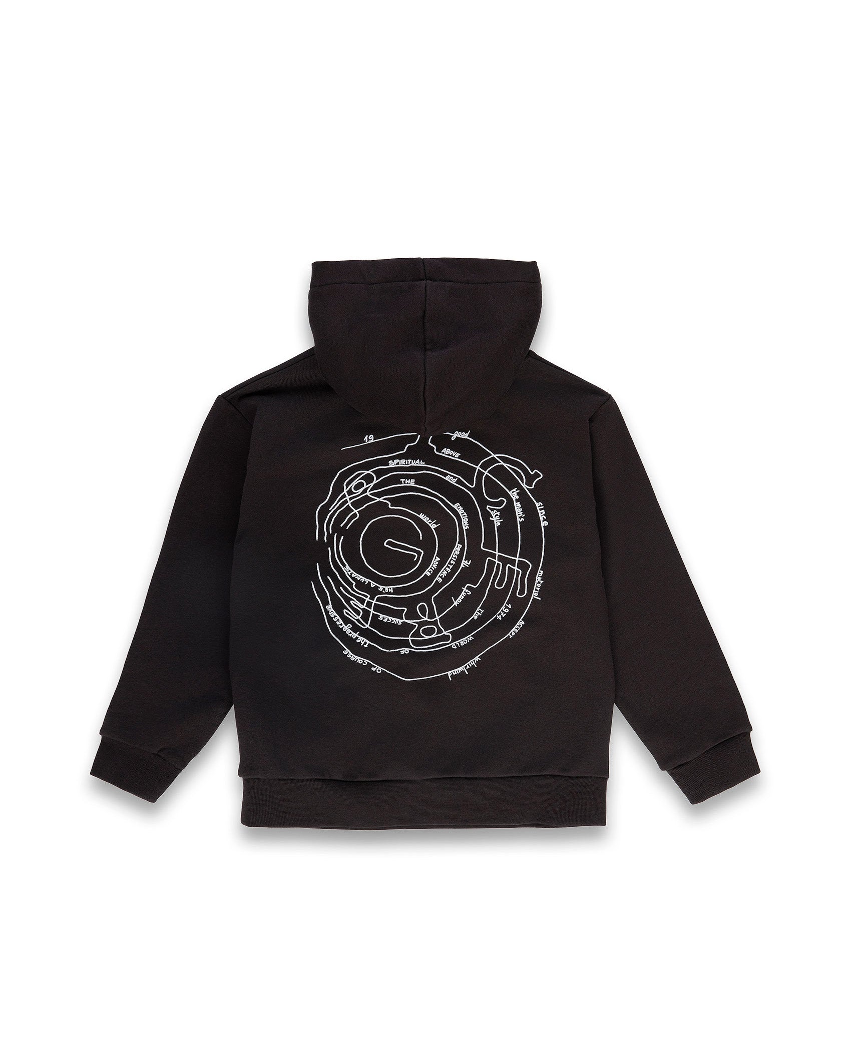 Iceberg Kids Felpa Nera con Cappuccio con Patch logo e Stampa Retro per Bambini