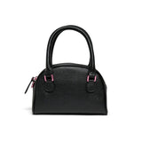 Diesel Kids Mini Bag in Tessuto Nera con Logo Oval Fucsia per Bambine