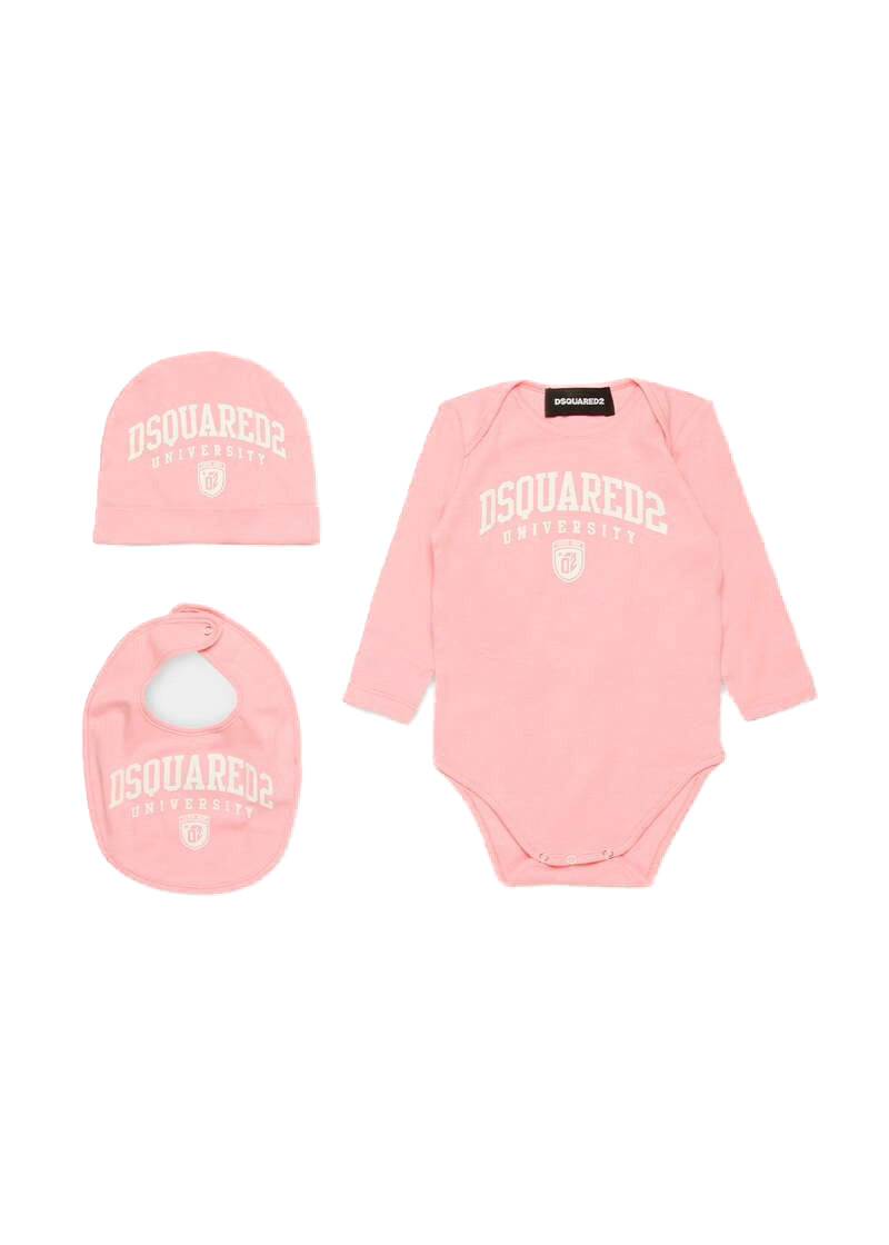 Dsquared2 Kids Set Nascita Rosa per Neonate