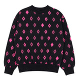 Marcelo Burlon County of Milan Kids Felpa Nero All-Over Fucsia per Bambine