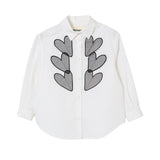 Simonetta Kids Camicia Bianco con Cuori per Bambine
