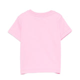 Moschino Kids T-Shirt Rosa con Maxi Logo Teddy per Neonate