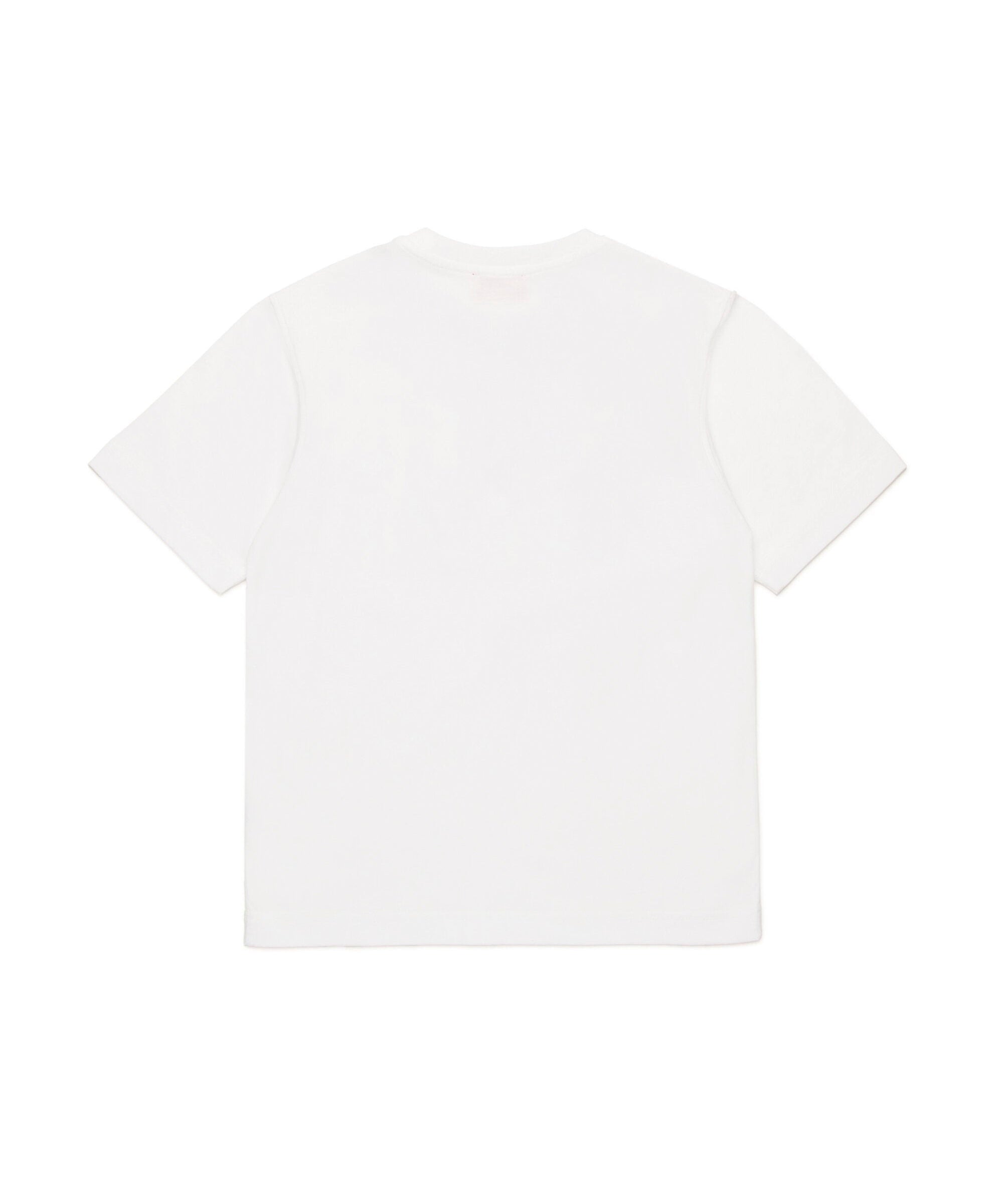 Diesel Kids T-shirt Bianca con Triplo Logo per Bambini