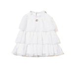 Twinset Kids Top Bianco in Tulle con Ricami per Bambine