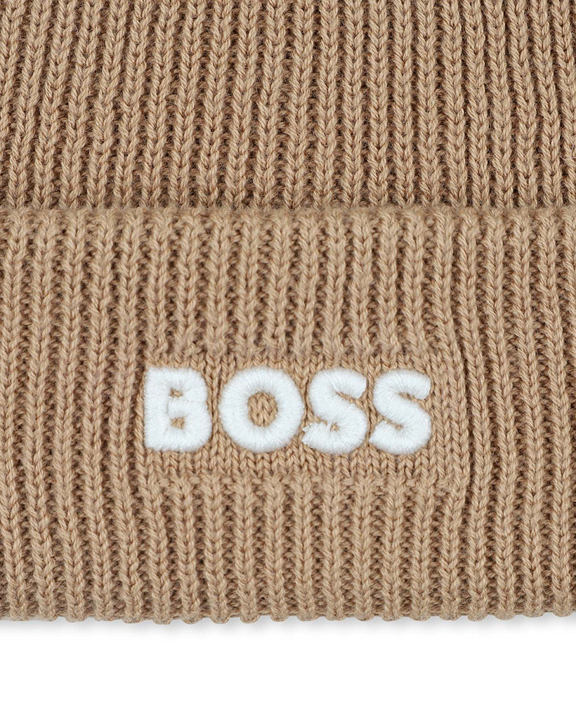 Boss Kids Cappello in Cotone Biscotto per Neonati