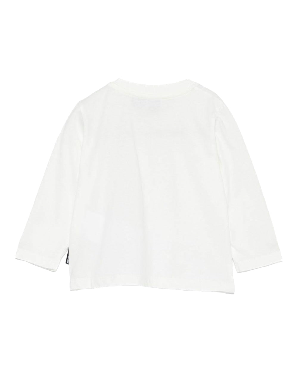 Moschino Kids T-shirt Manica Lunga Panna con Patch per Neonati