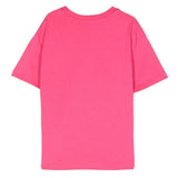 MSGM Kids T-Shirt Fuxia con Stampa Multicolor per Bambine